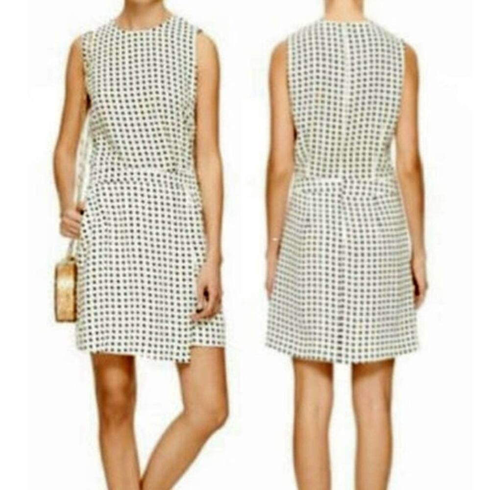 ALC Women's Carey Happy Pills Print Silk Mini Dress Size 0 Cream Black Twee